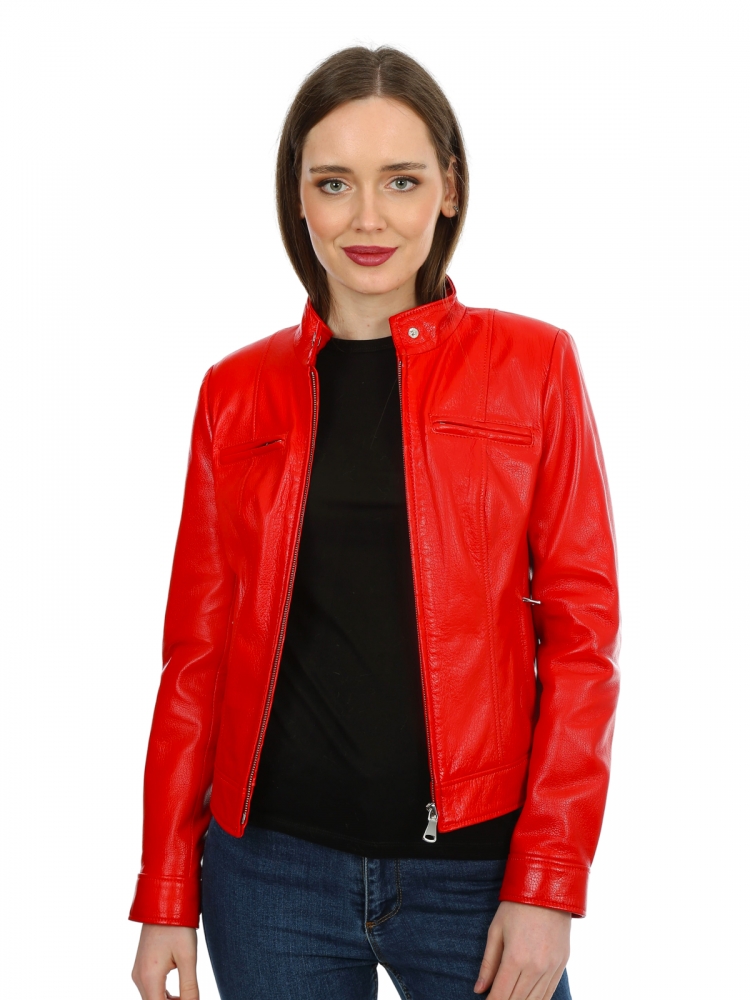 Addison Kırmızı Kadın Deri Ceket